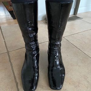 PRADA patent leather black boots!
